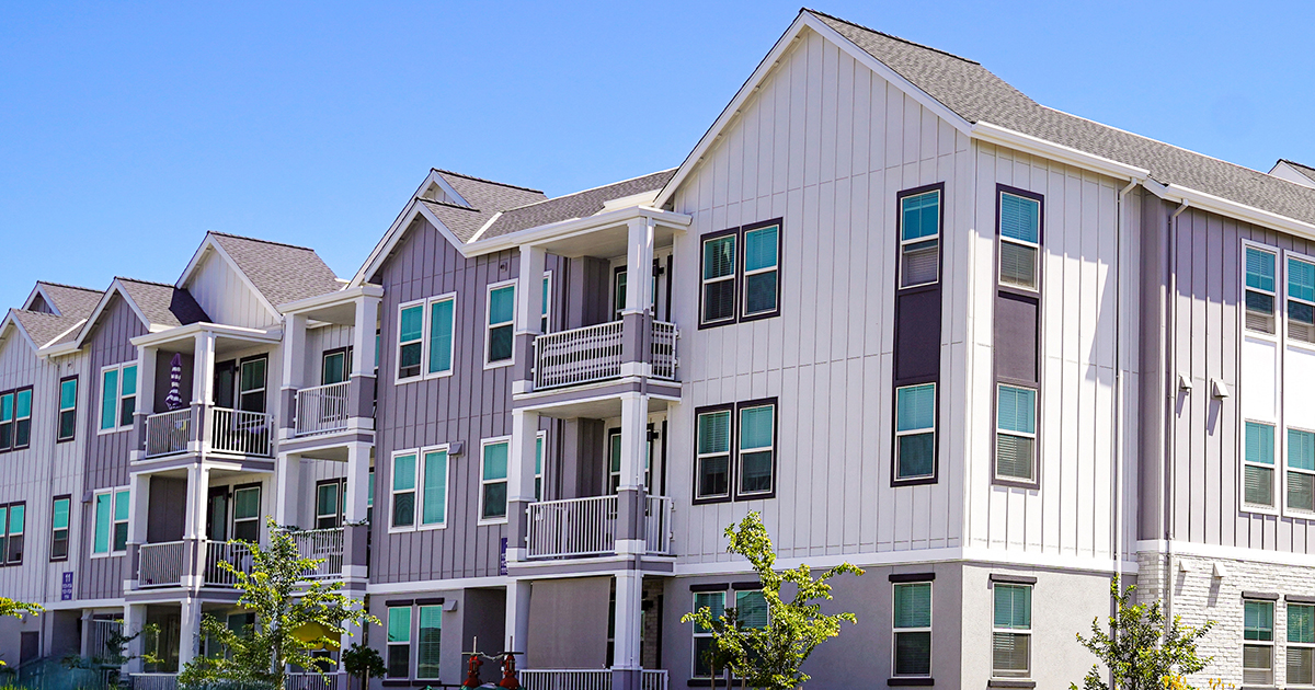A condominium association building of the kind the agency's association department insures